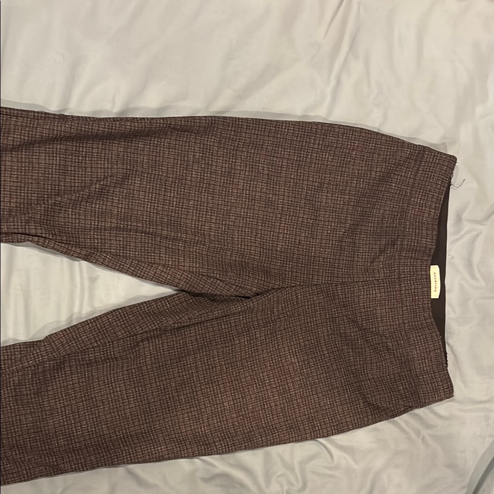 Max Studio Brown Plaid Trousers
